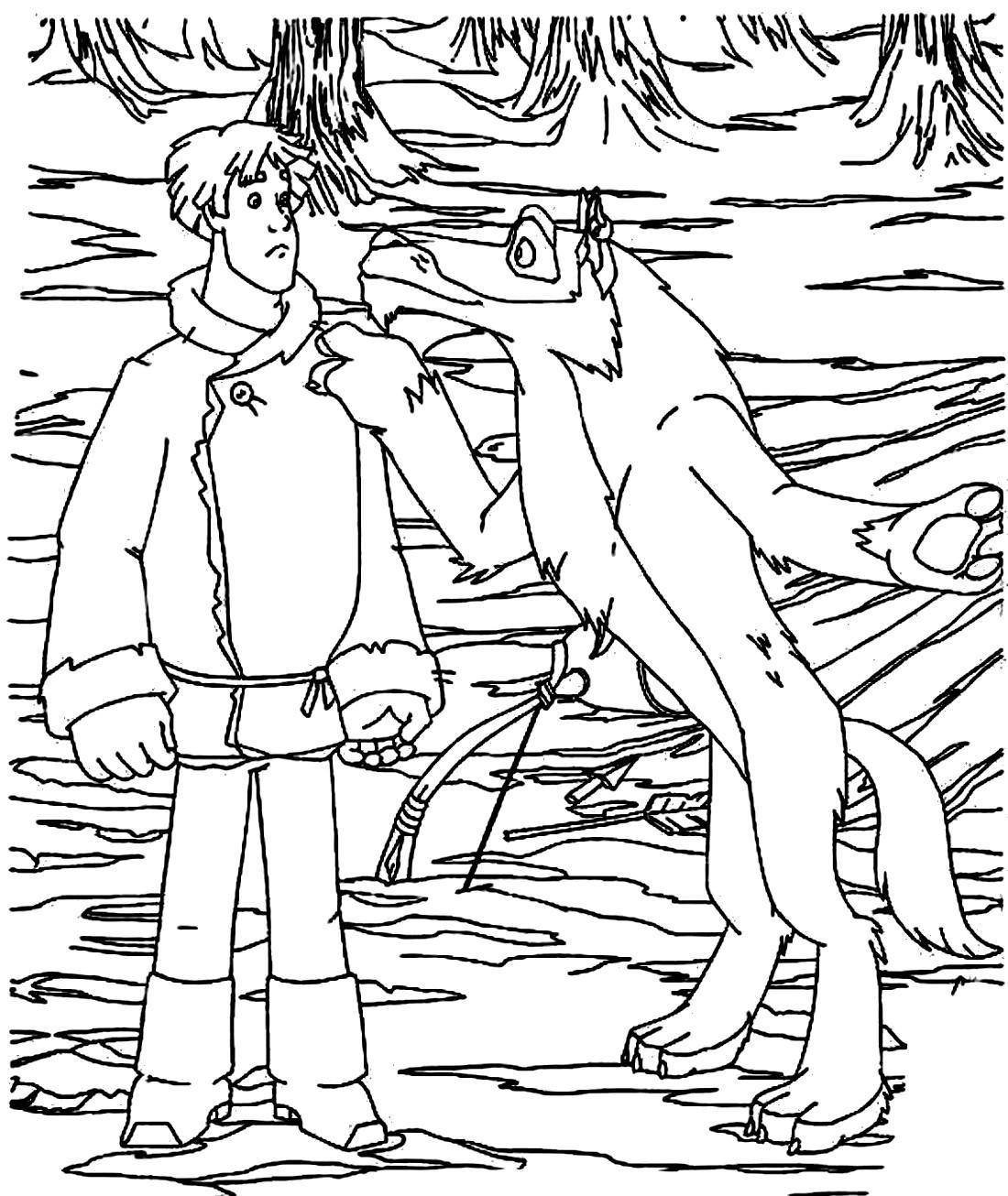 Bright Ivan Tsarevich and the gray wolf 4 coloring