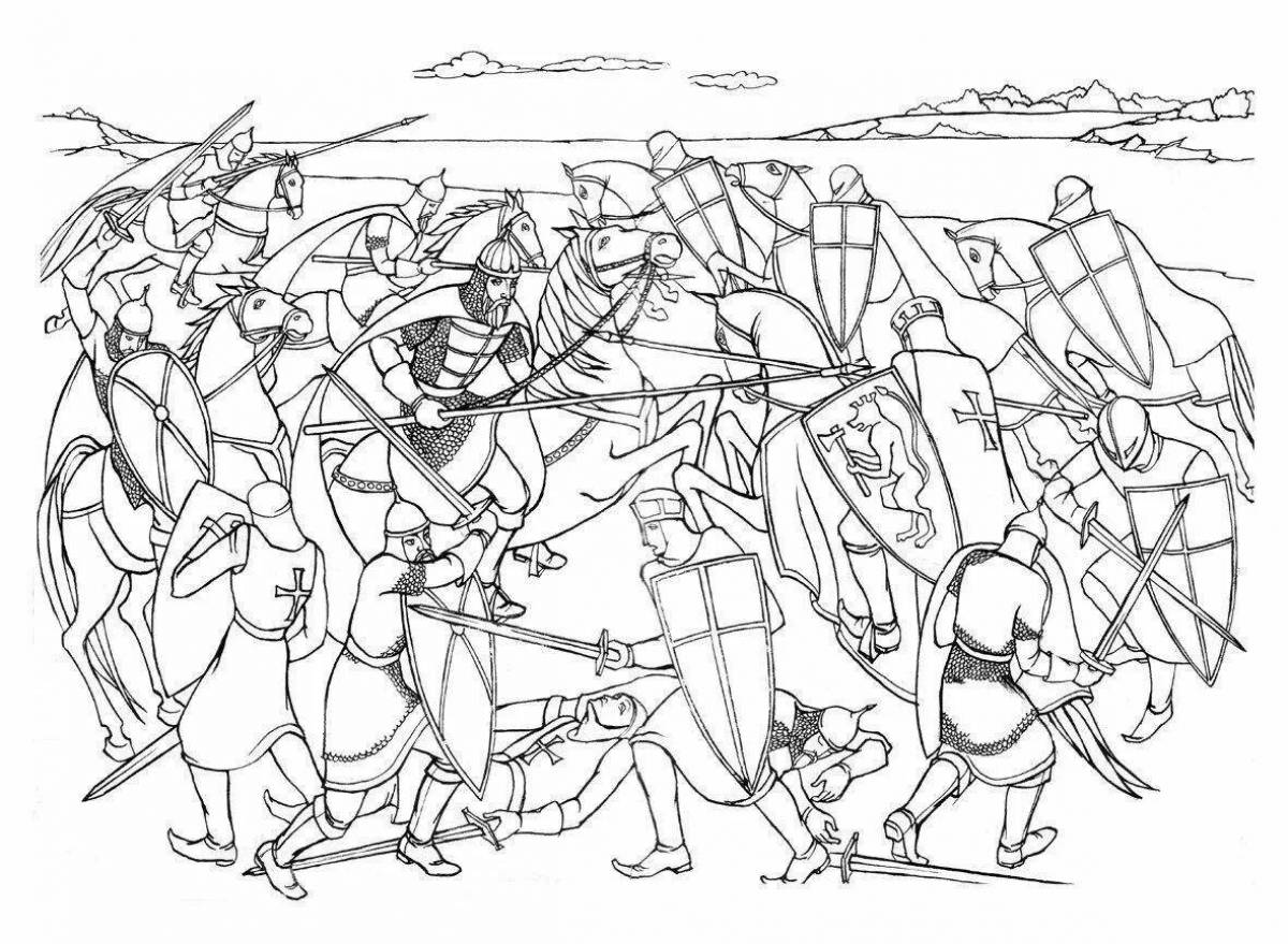 Рисунок битва на реке фат 5 класс. Куликовская битва и Ледовое побоище.