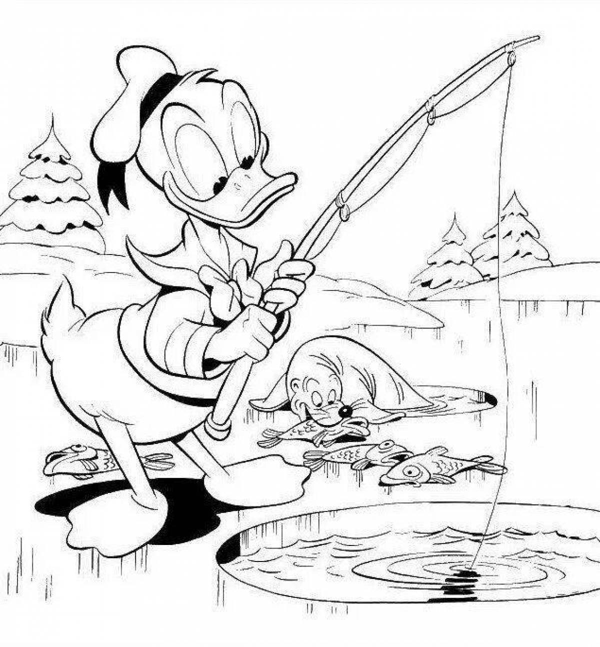 Playful duck coloring book