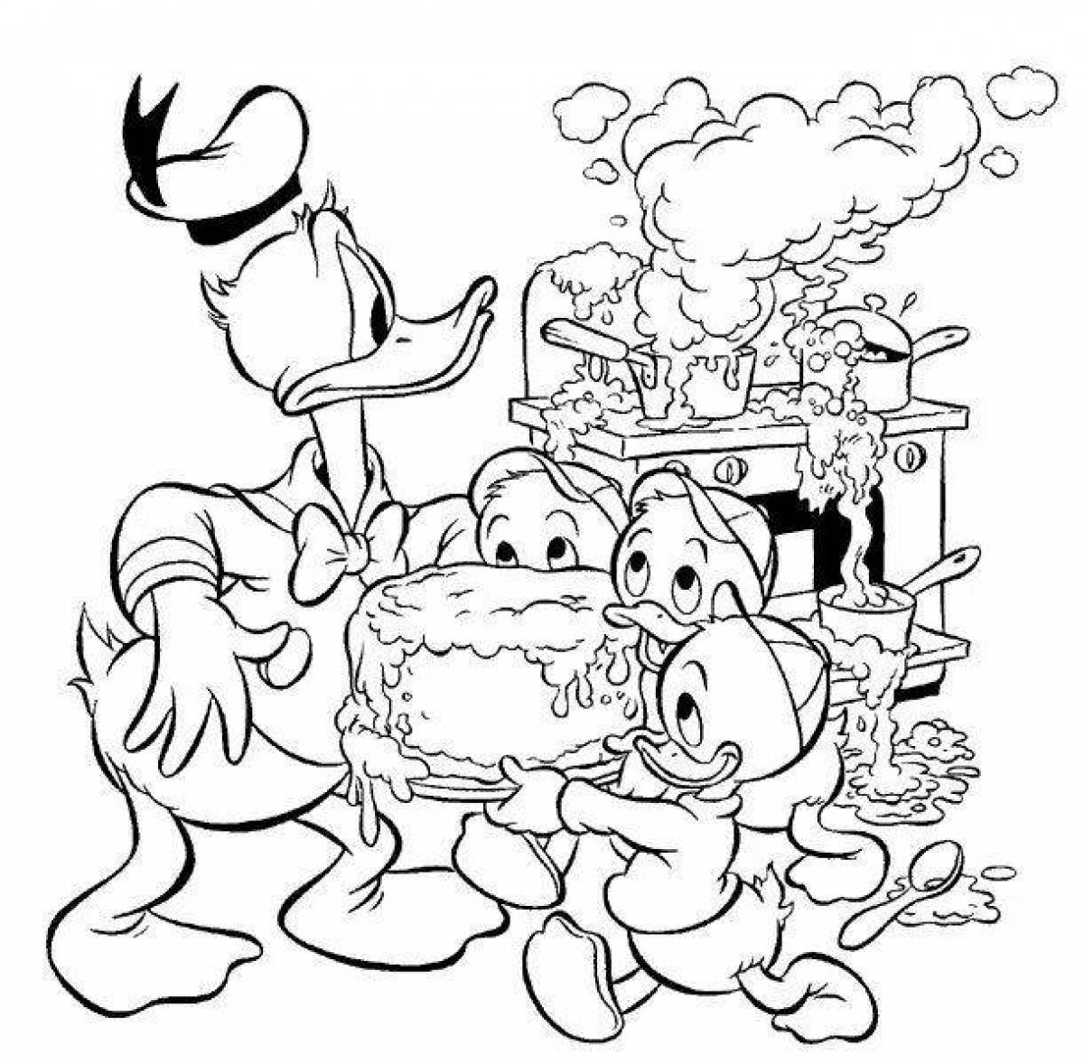 Clapping duck coloring page