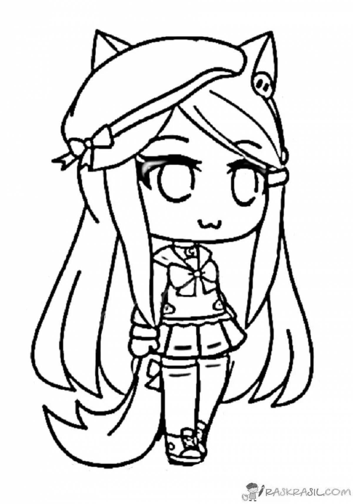 Playful gachalife coloring page