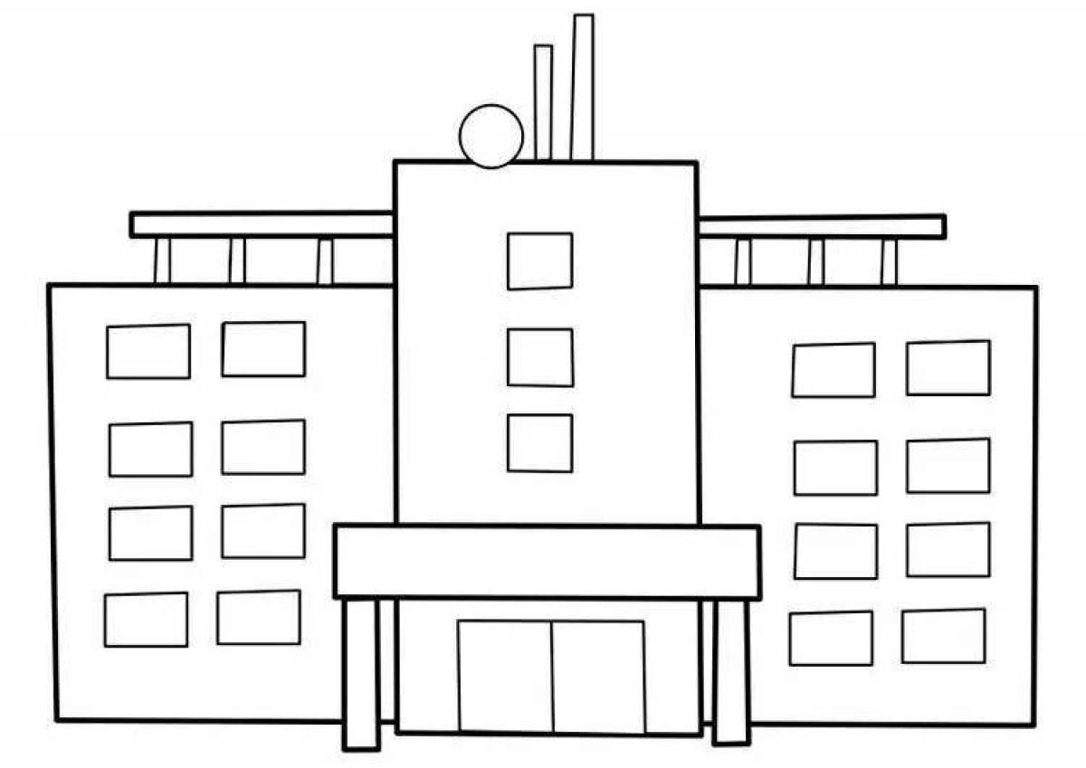 Nice building coloring page