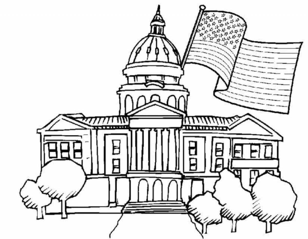 Coloring page charming building