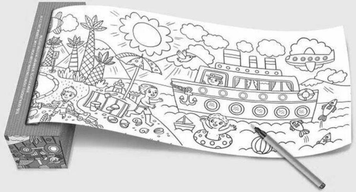 Radiant coloring page roll