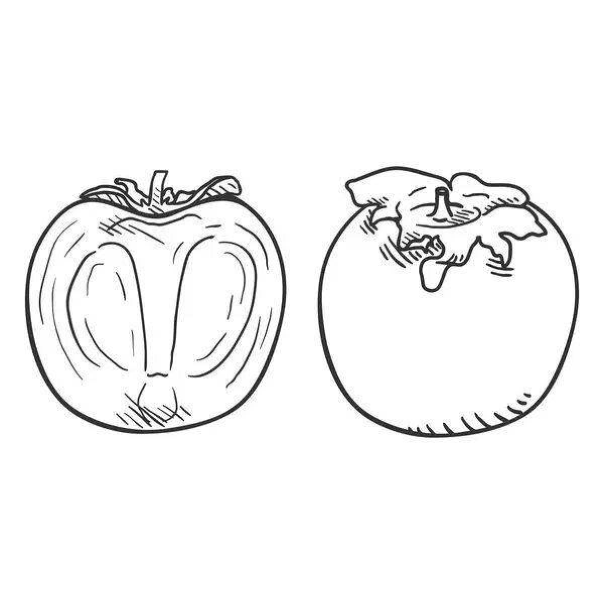 Playful persimmon coloring page