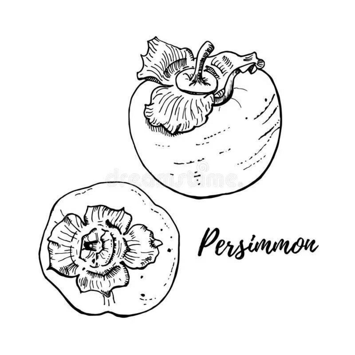 Inviting persimmon coloring page
