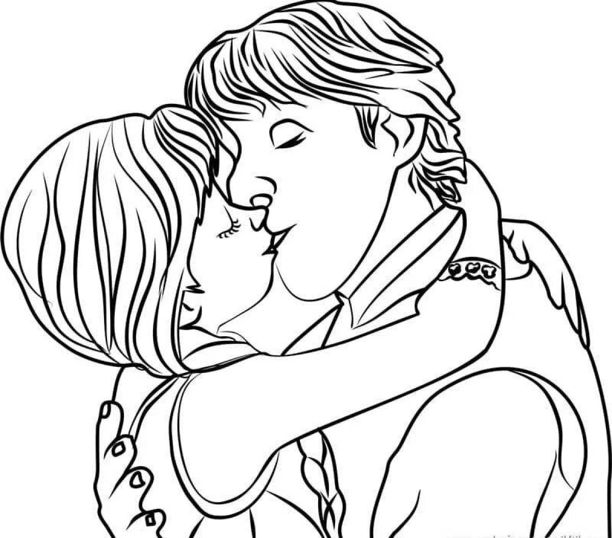 Colorful kiss coloring book