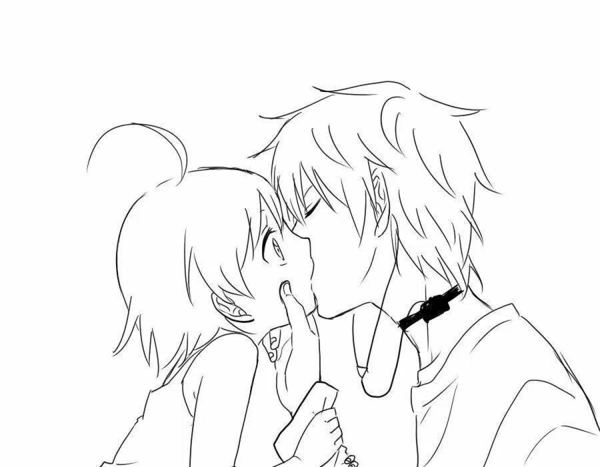 Coloring book exquisite kiss