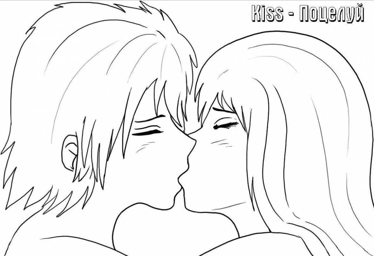 Coloring sparkling kiss