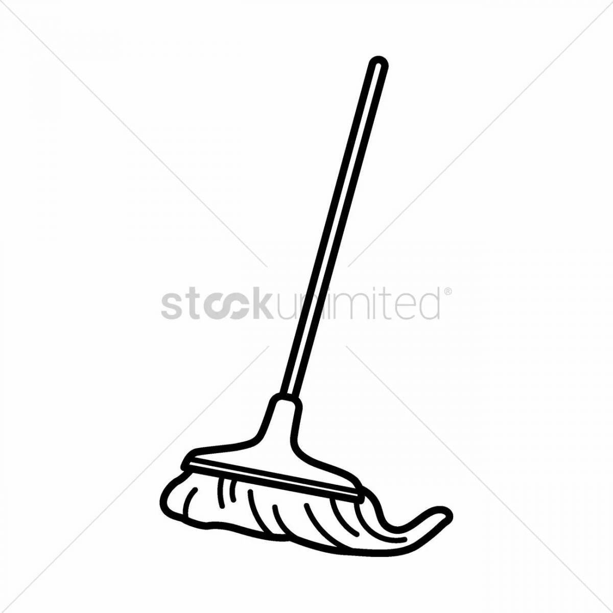 Colorful mop coloring page