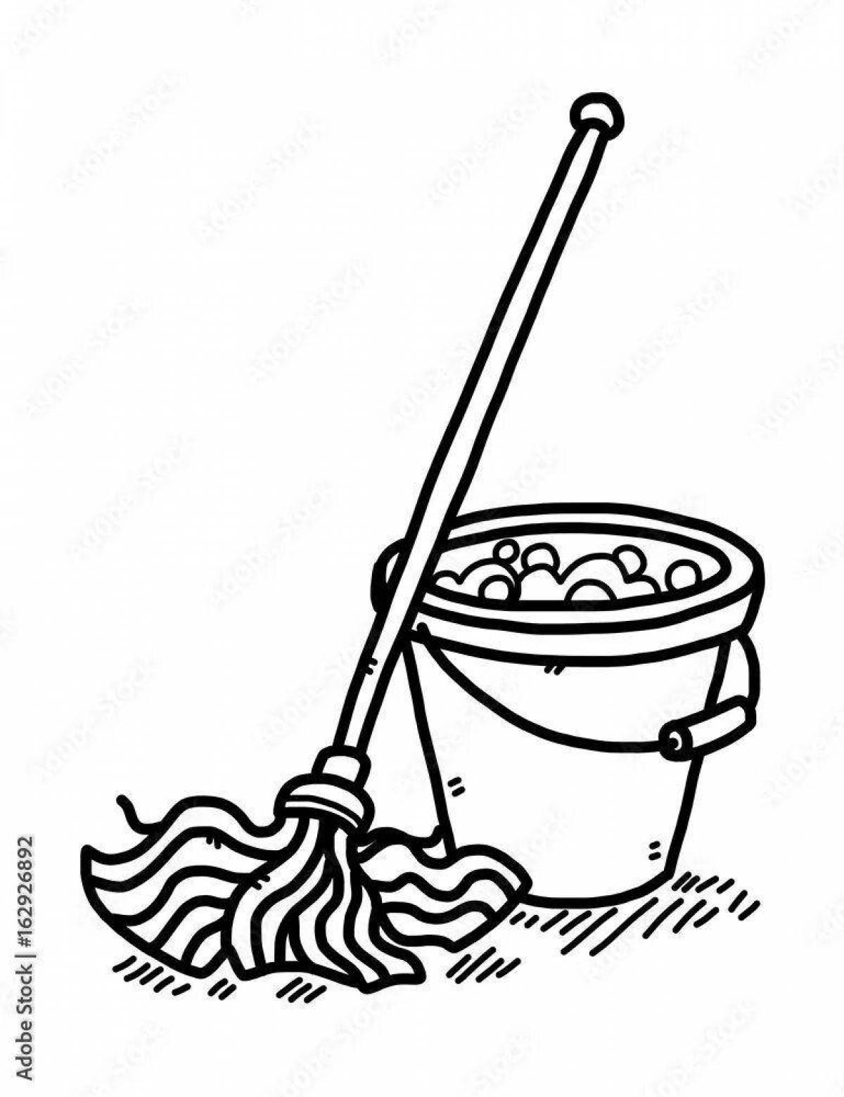 Glitter mop coloring page