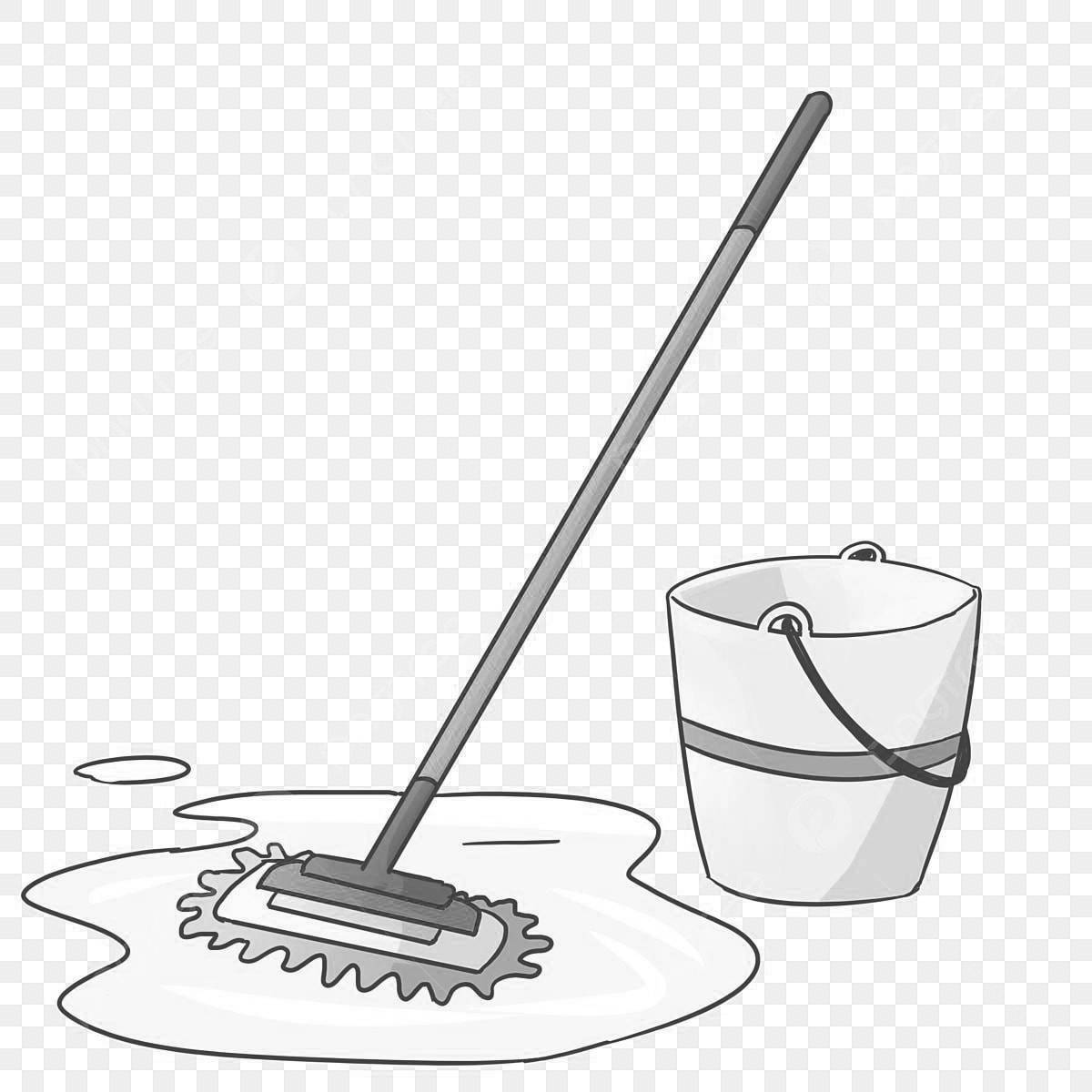 Innovative mop coloring page