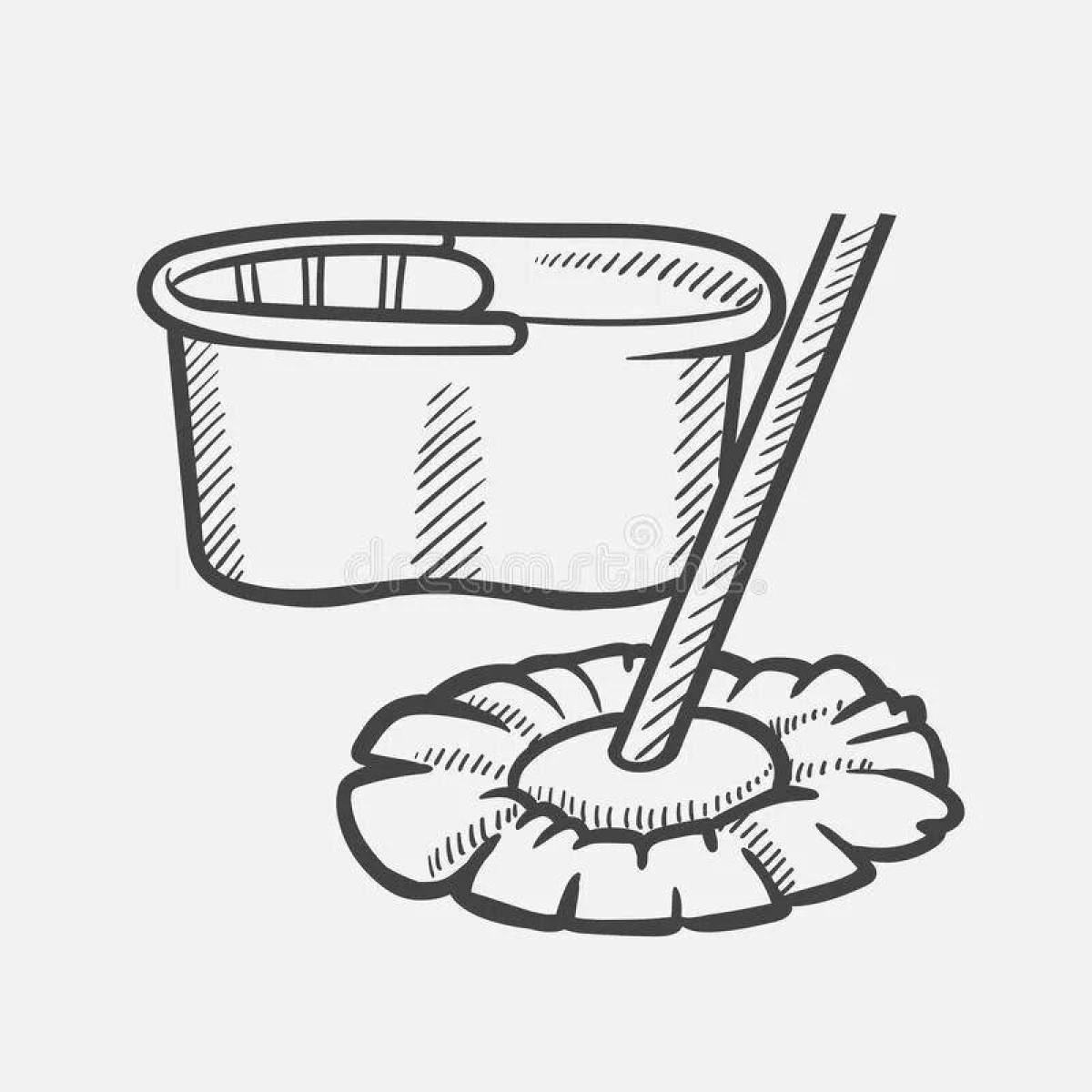 Fancy mop coloring page