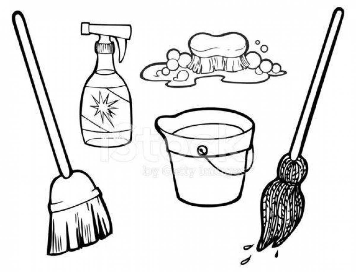 Amazing Mop Coloring Page