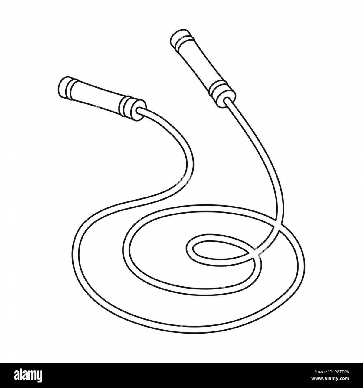 Colorful jump rope coloring page