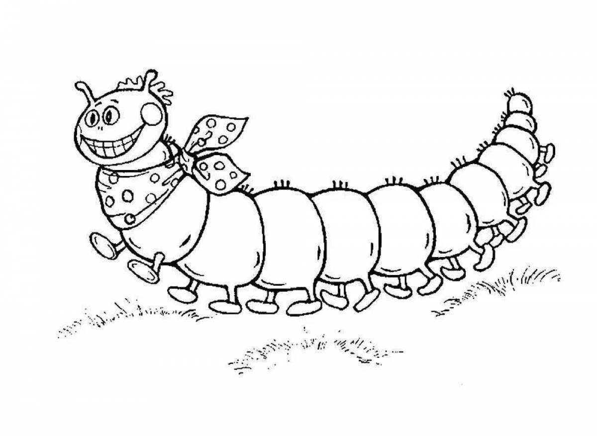 Coloring page playful centipede