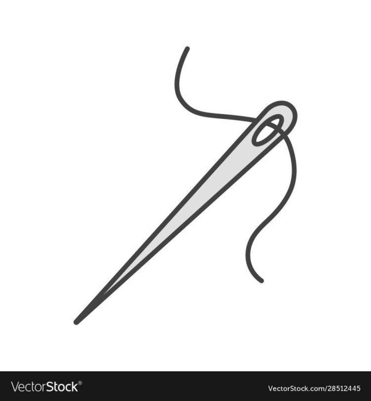 Playful needle coloring page