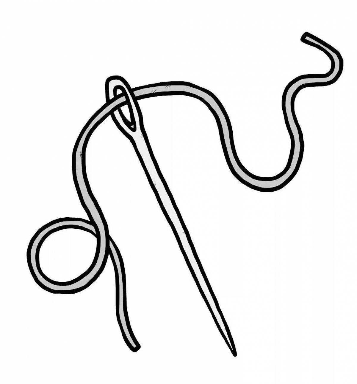 Glowing needles coloring page