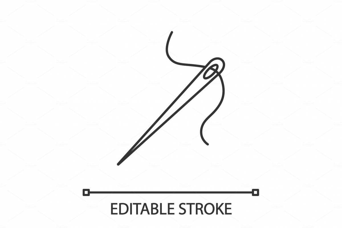 Fun needle coloring page