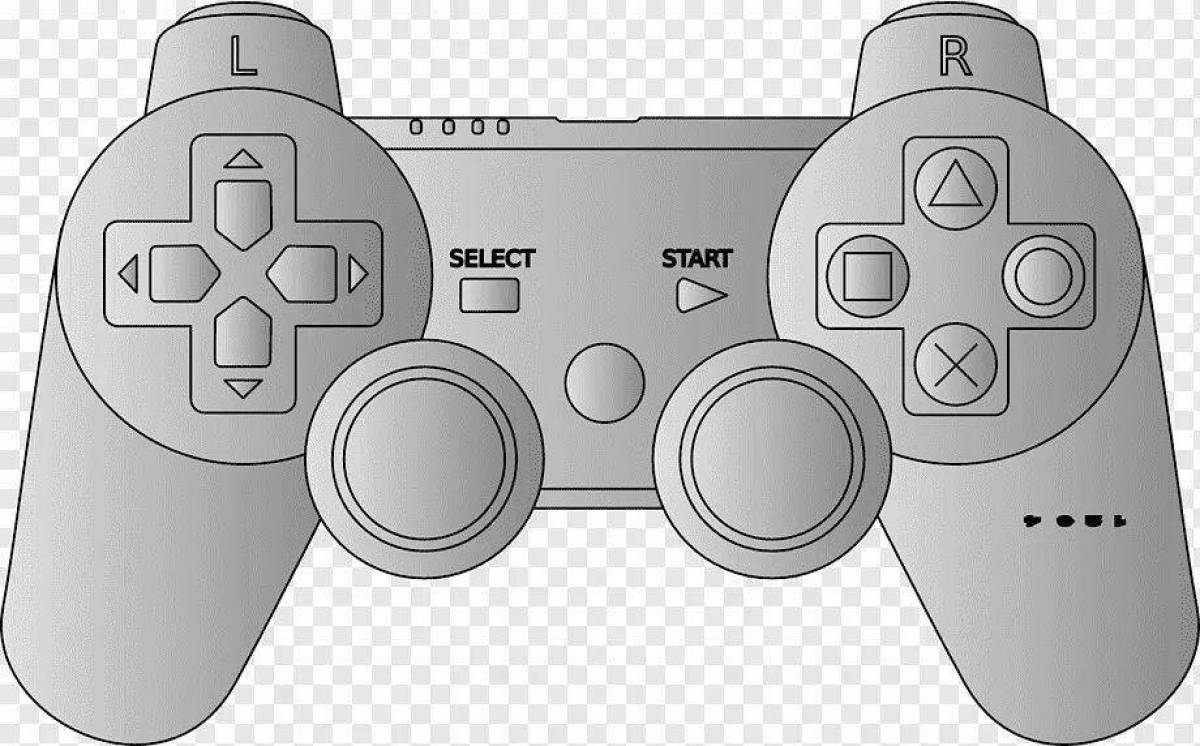 Colorful gamepad coloring page