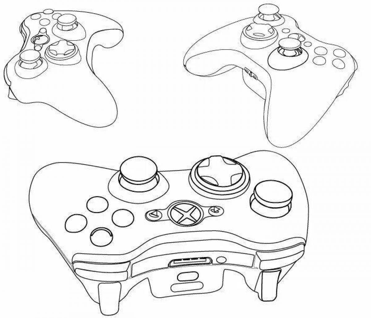 Glowing Gamepad Coloring Page