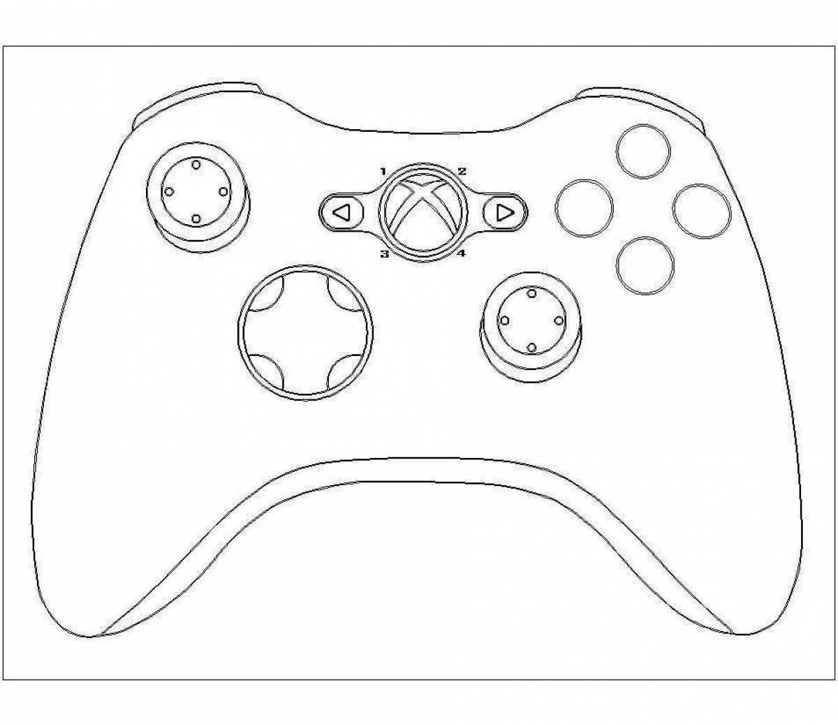 Color-explosive gamepad coloring page