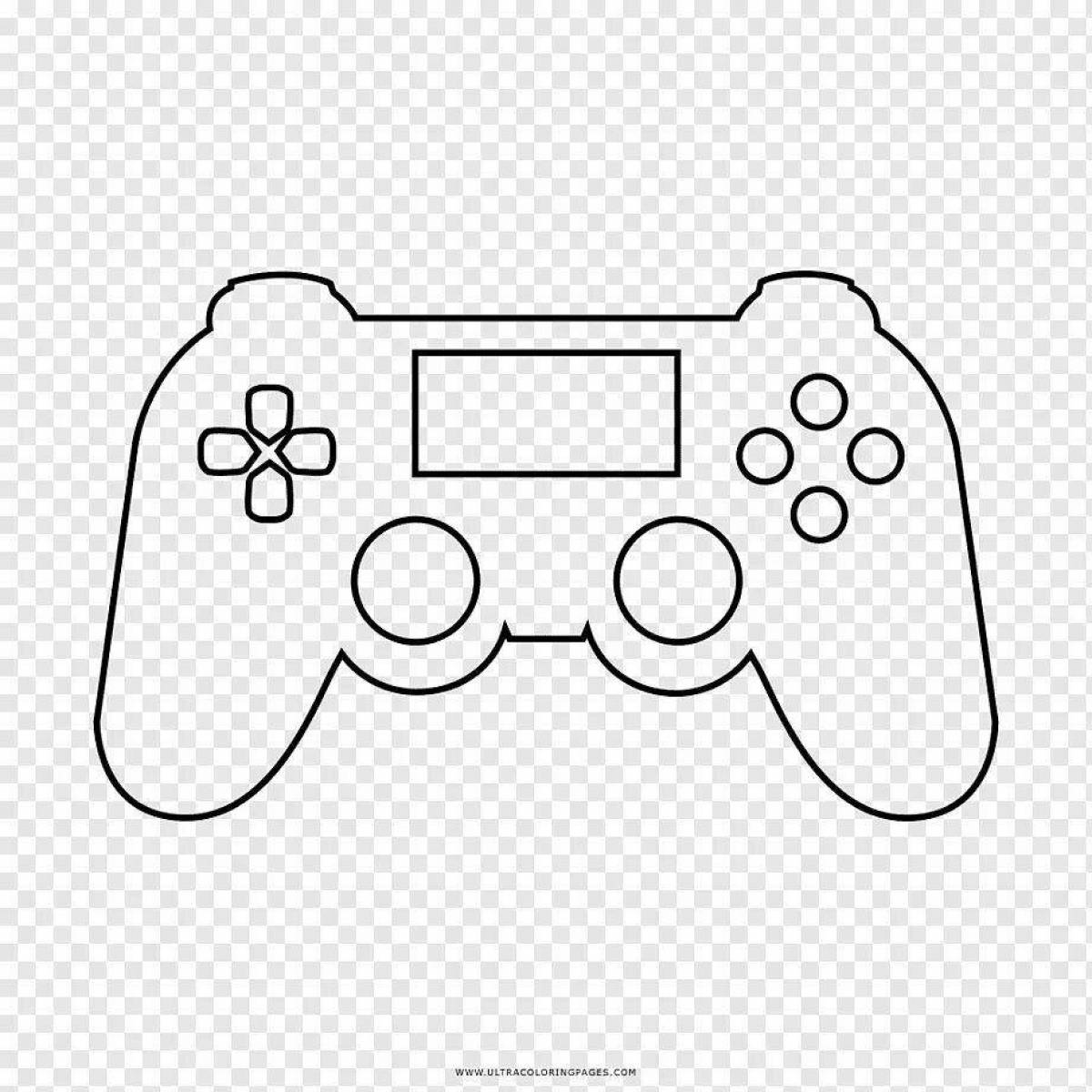 Colorful bright gamepad coloring page