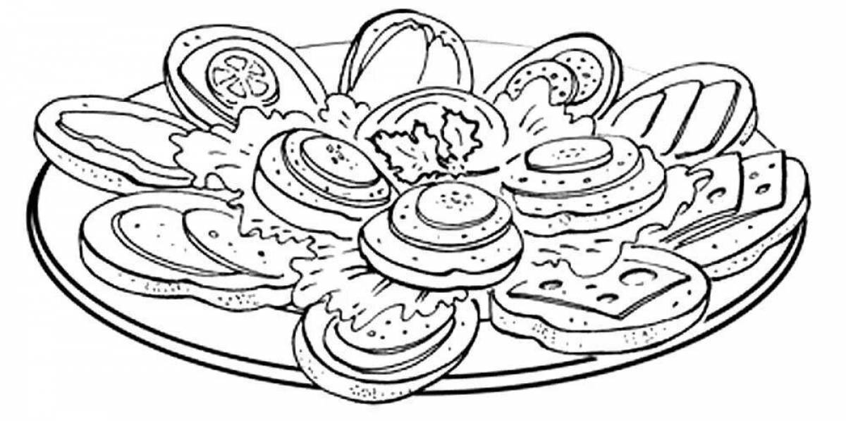 Colorful dish for coloring