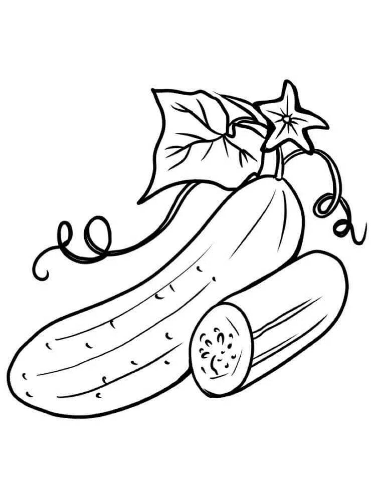 Colorful cucumber coloring page