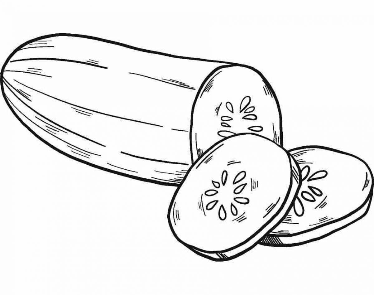 Cucumber happy coloring page