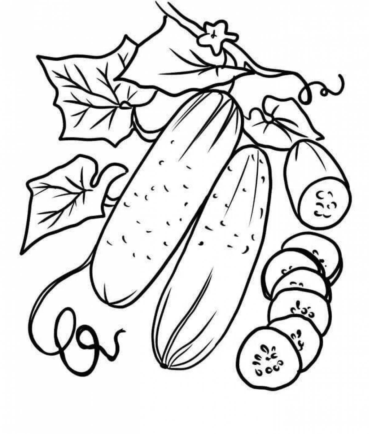 Amazing cucumber coloring page