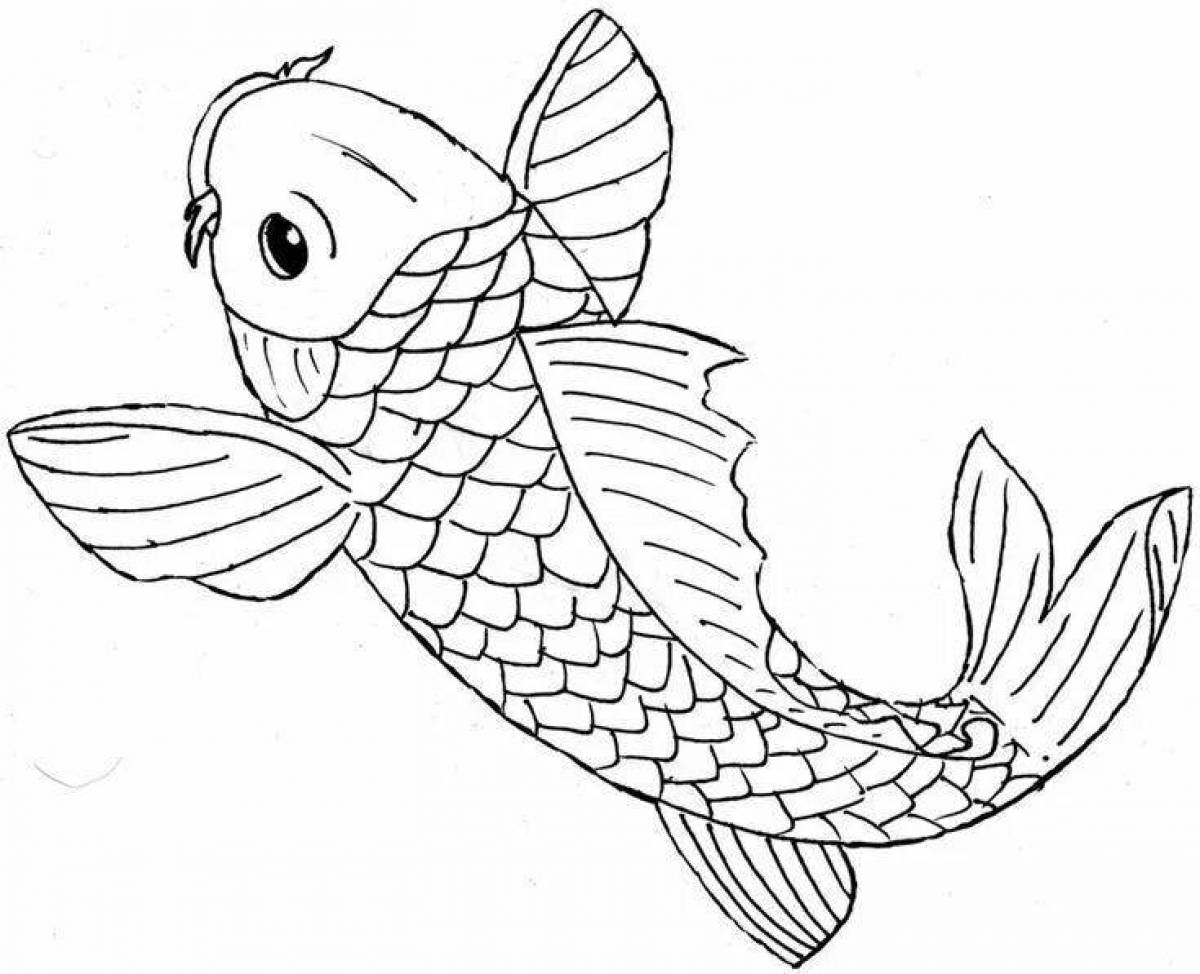 Glowing carp coloring page