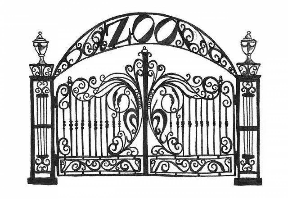 Fancy gate coloring pages