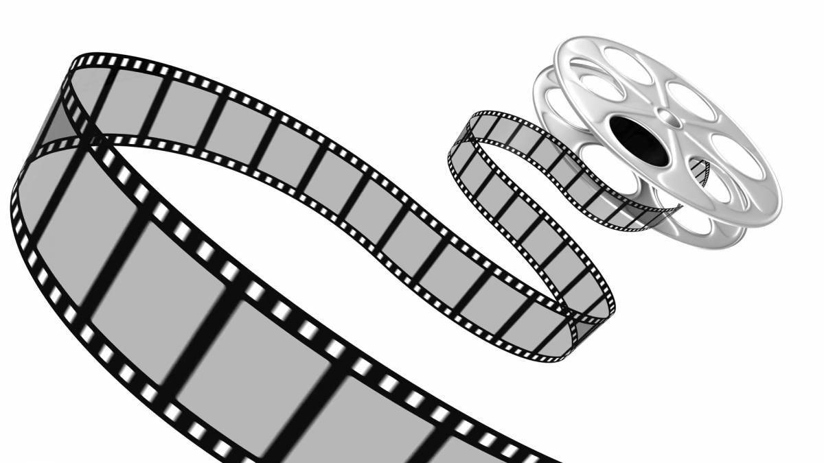 Playful film strip coloring page