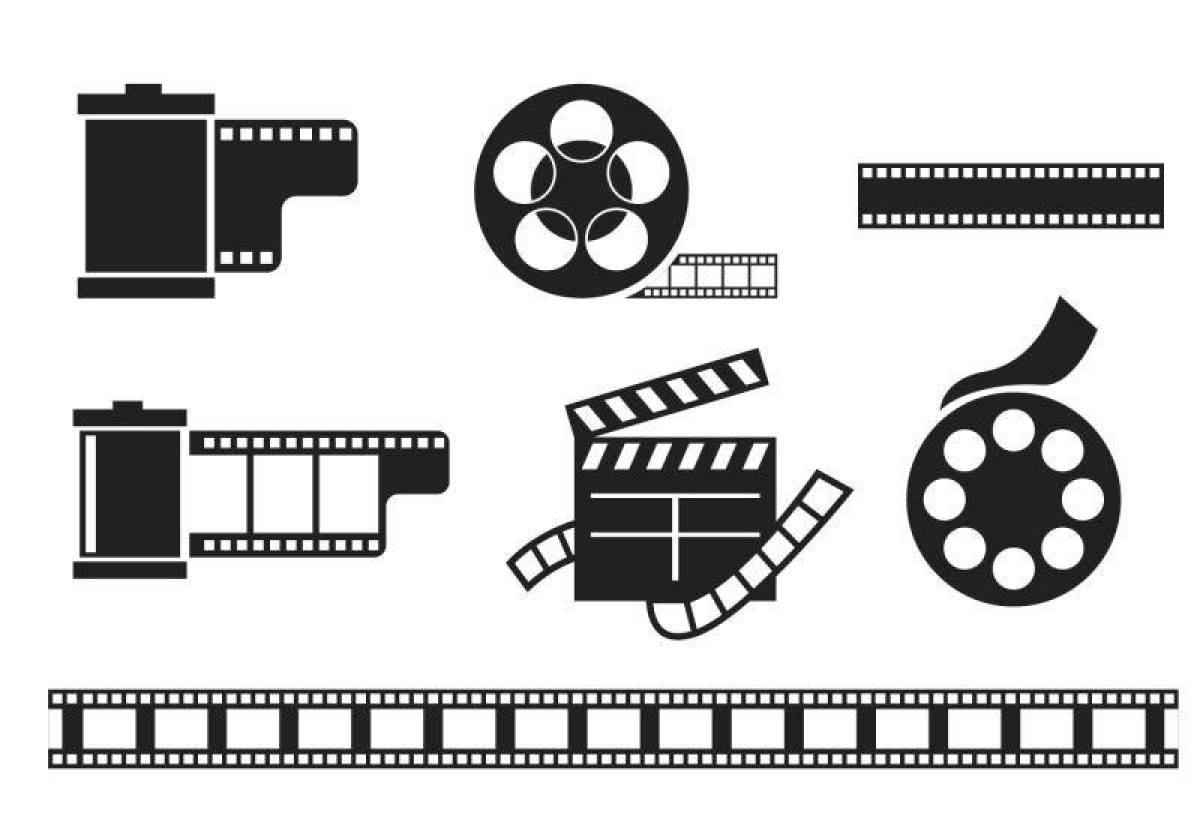 Tempting film strip coloring page