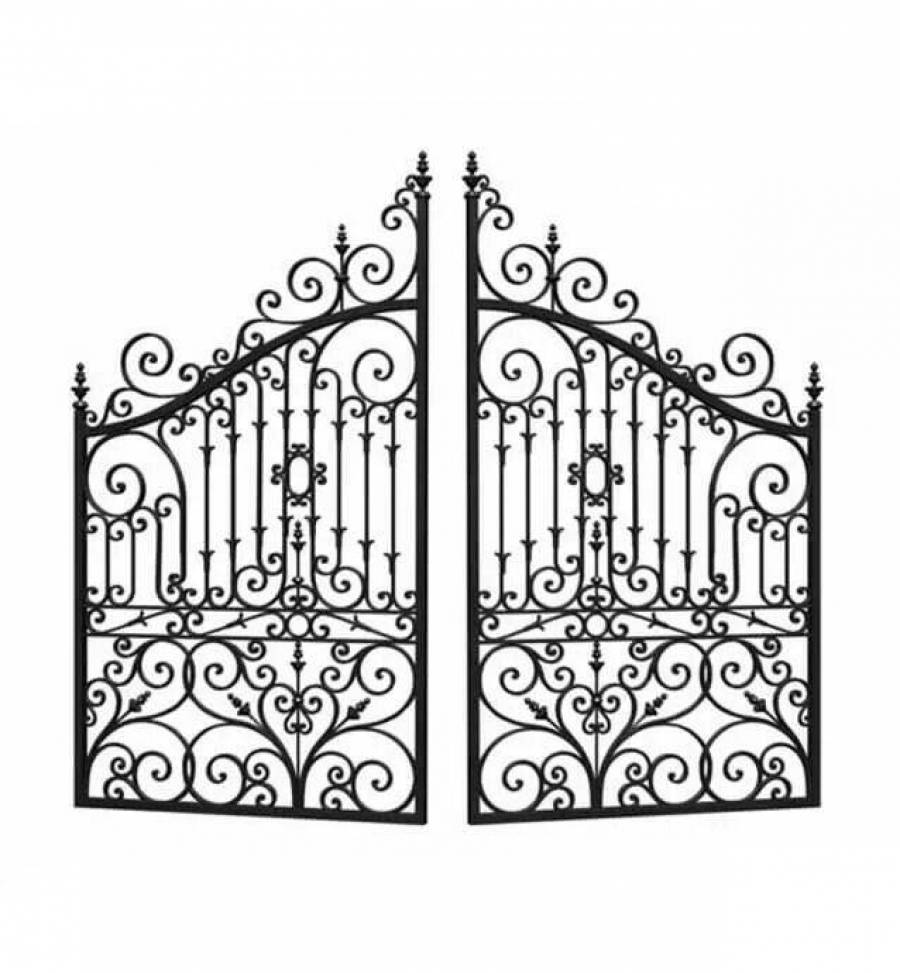 Черно белые кованые ворота