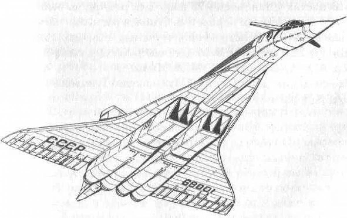 Самолет ту 144 рисунок