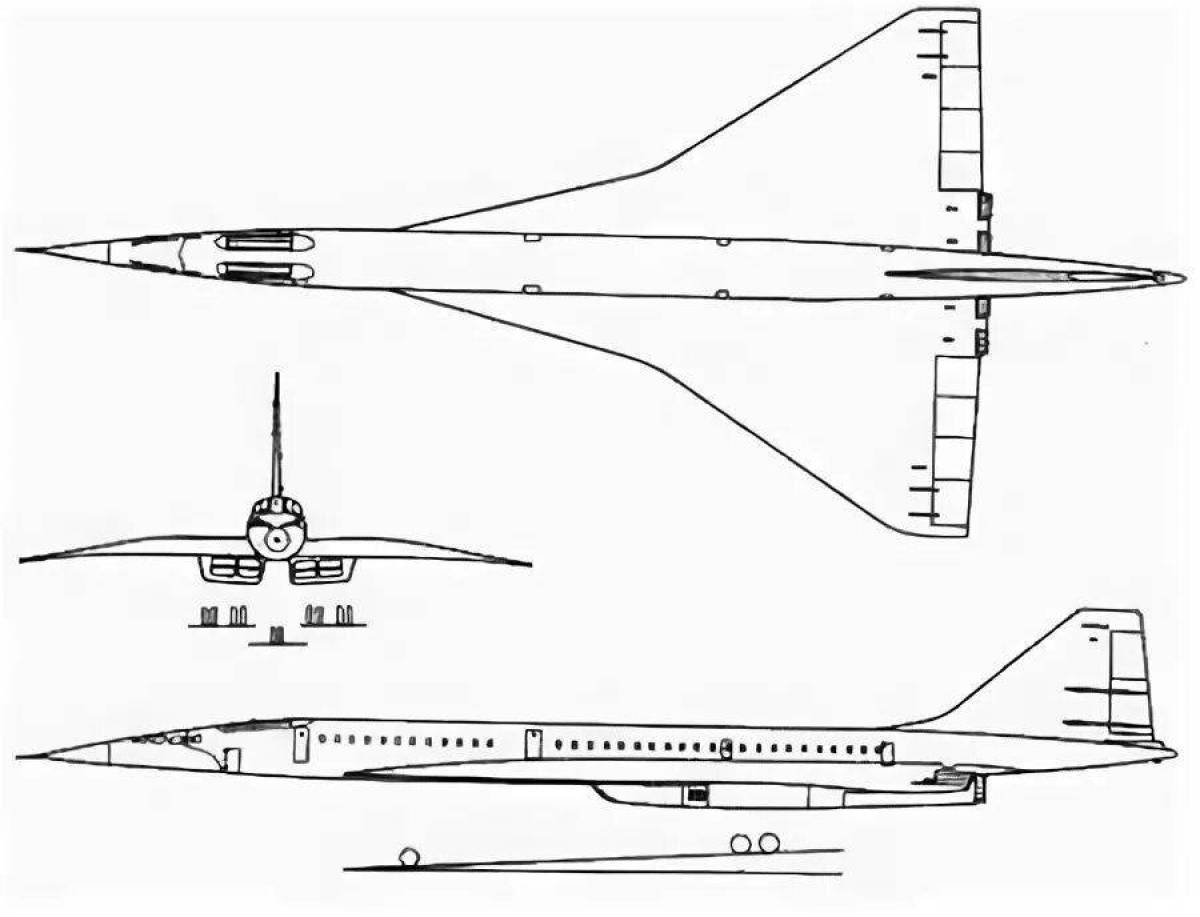 Самолет ту 144 рисунок