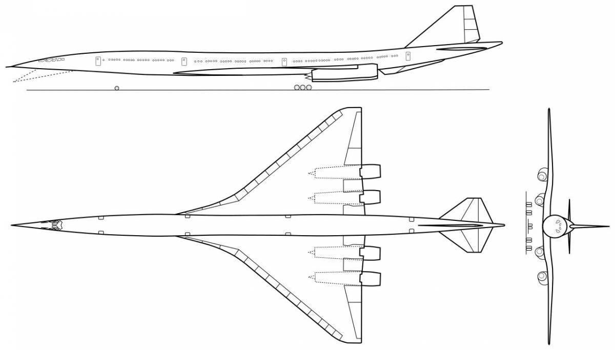 Самолет ту 144 рисунок