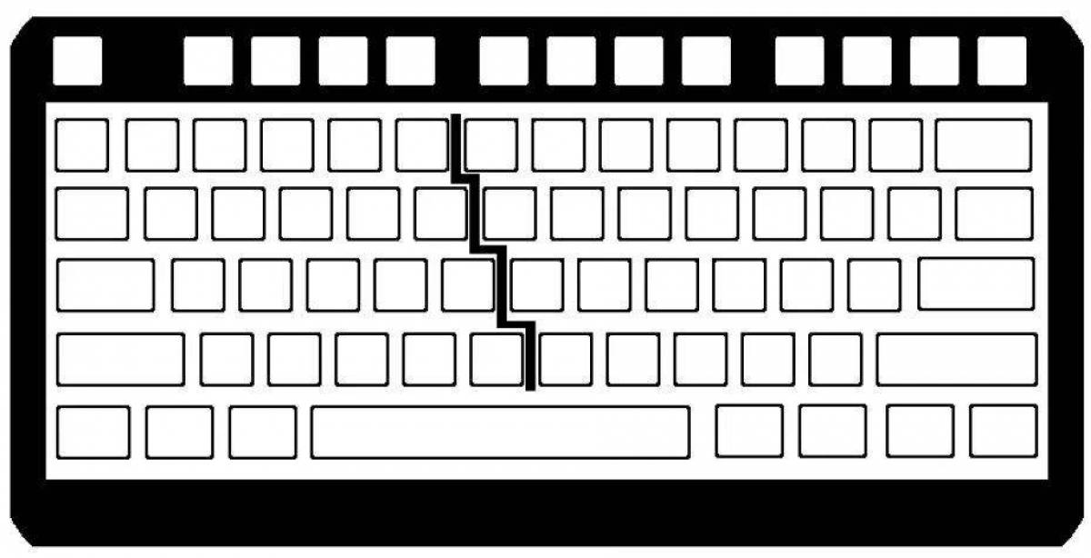 Клавиатура рисунок распечатать