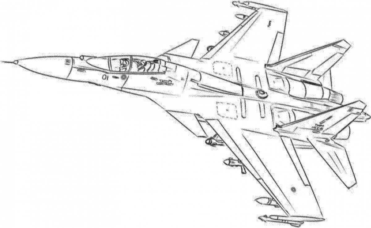 Су 30 рисунок карандашом