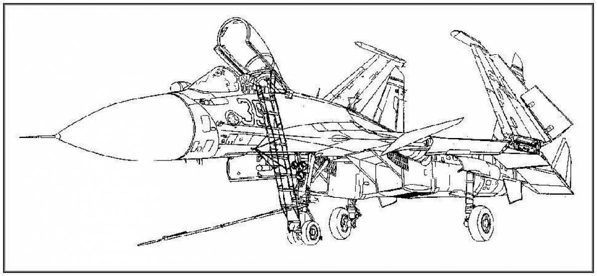 Су 30 рисунок карандашом