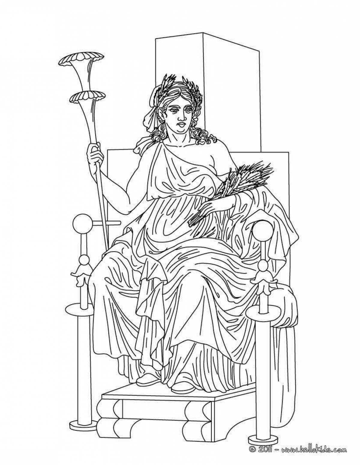 Боги древней Греции раскраска Деметра