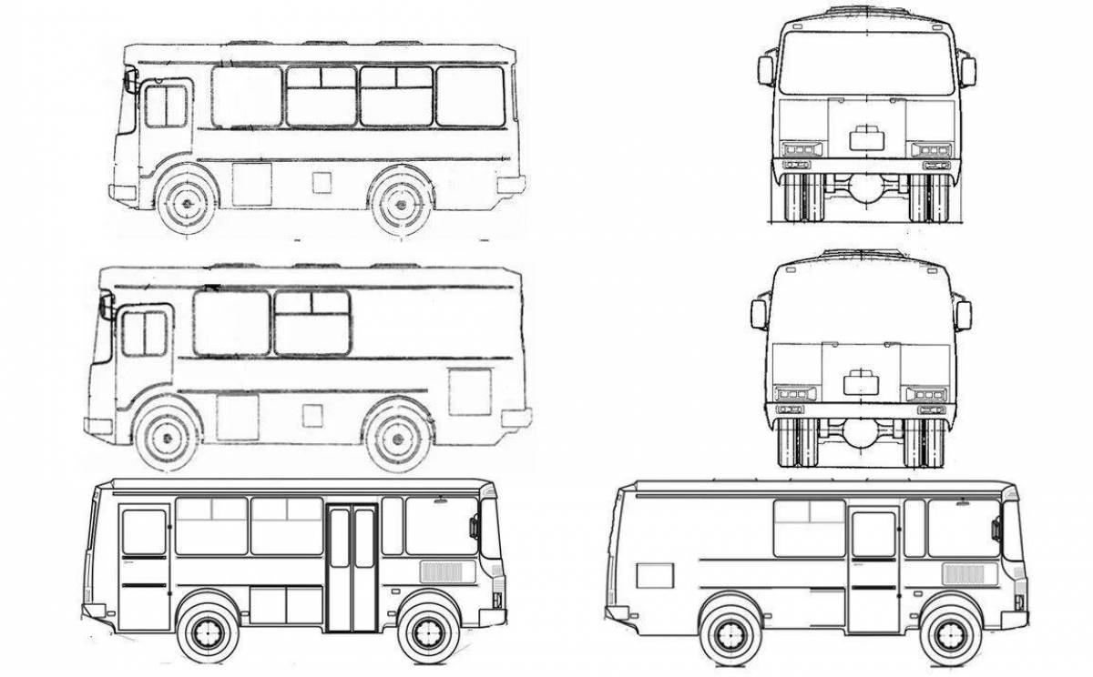 Автобус вид спереди рисунок