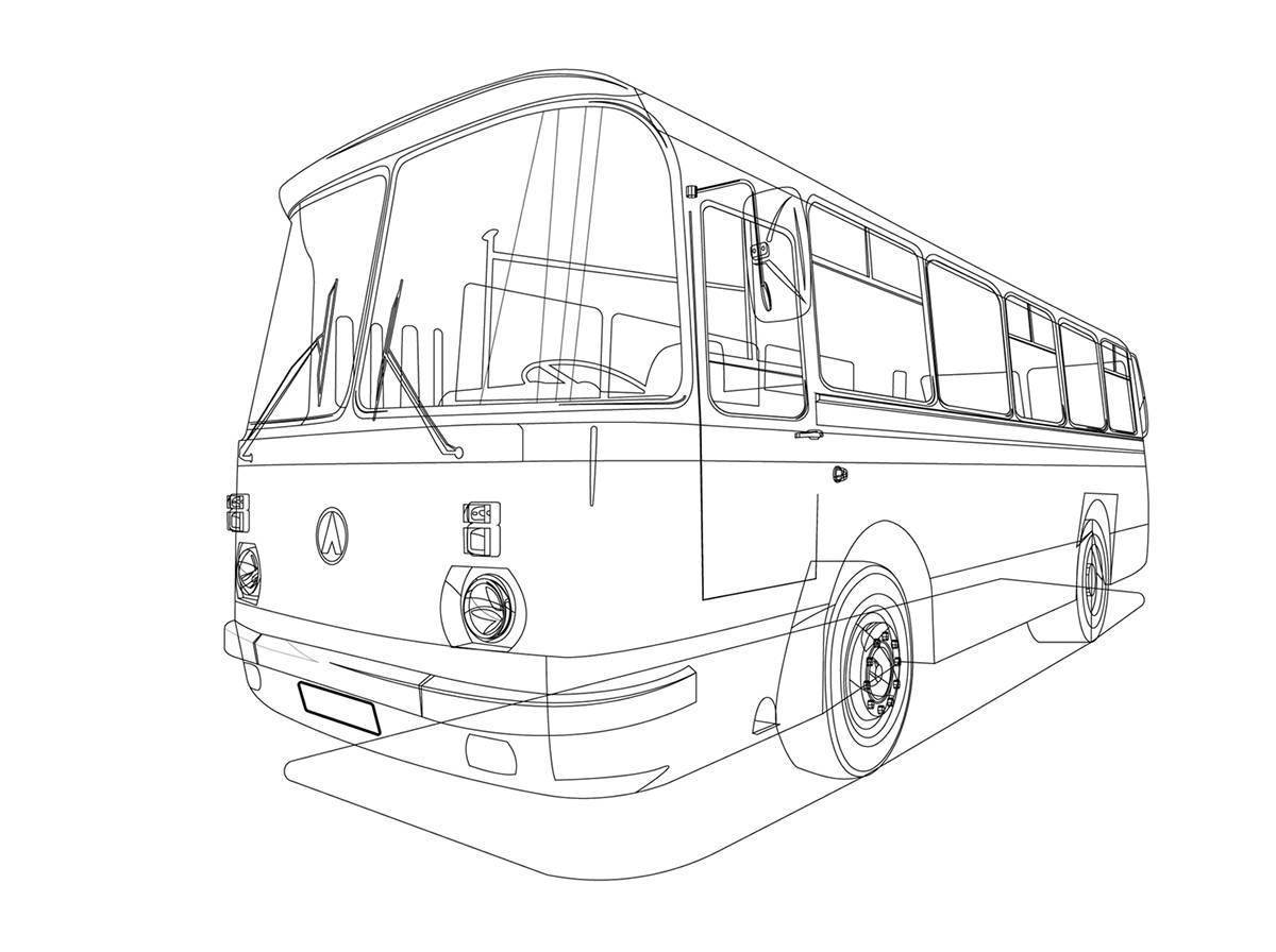 Раскраска автобус Икарус