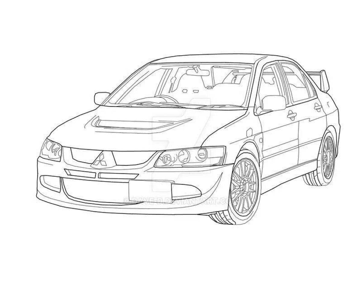 Mitsubishi lancer нарисовать