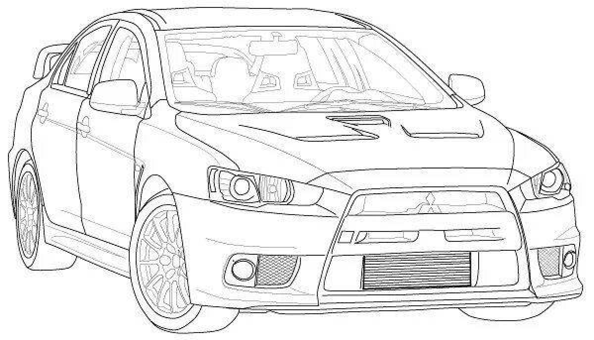 Mitsubishi lancer нарисовать