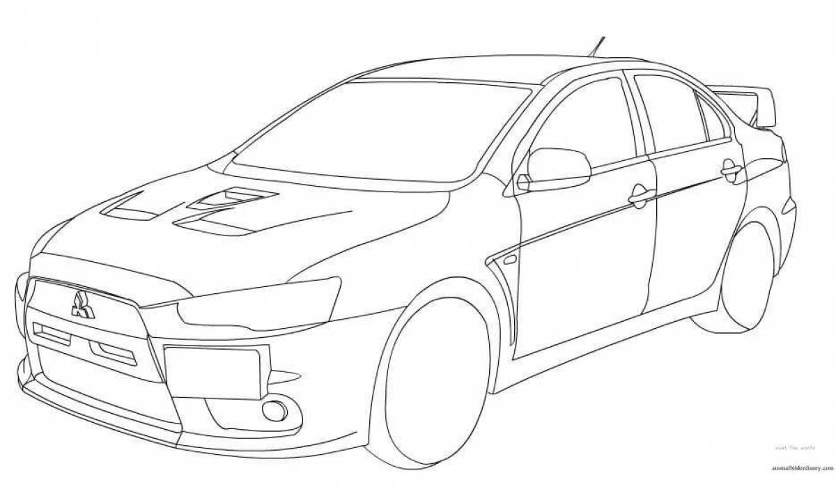 Mitsubishi lancer нарисовать