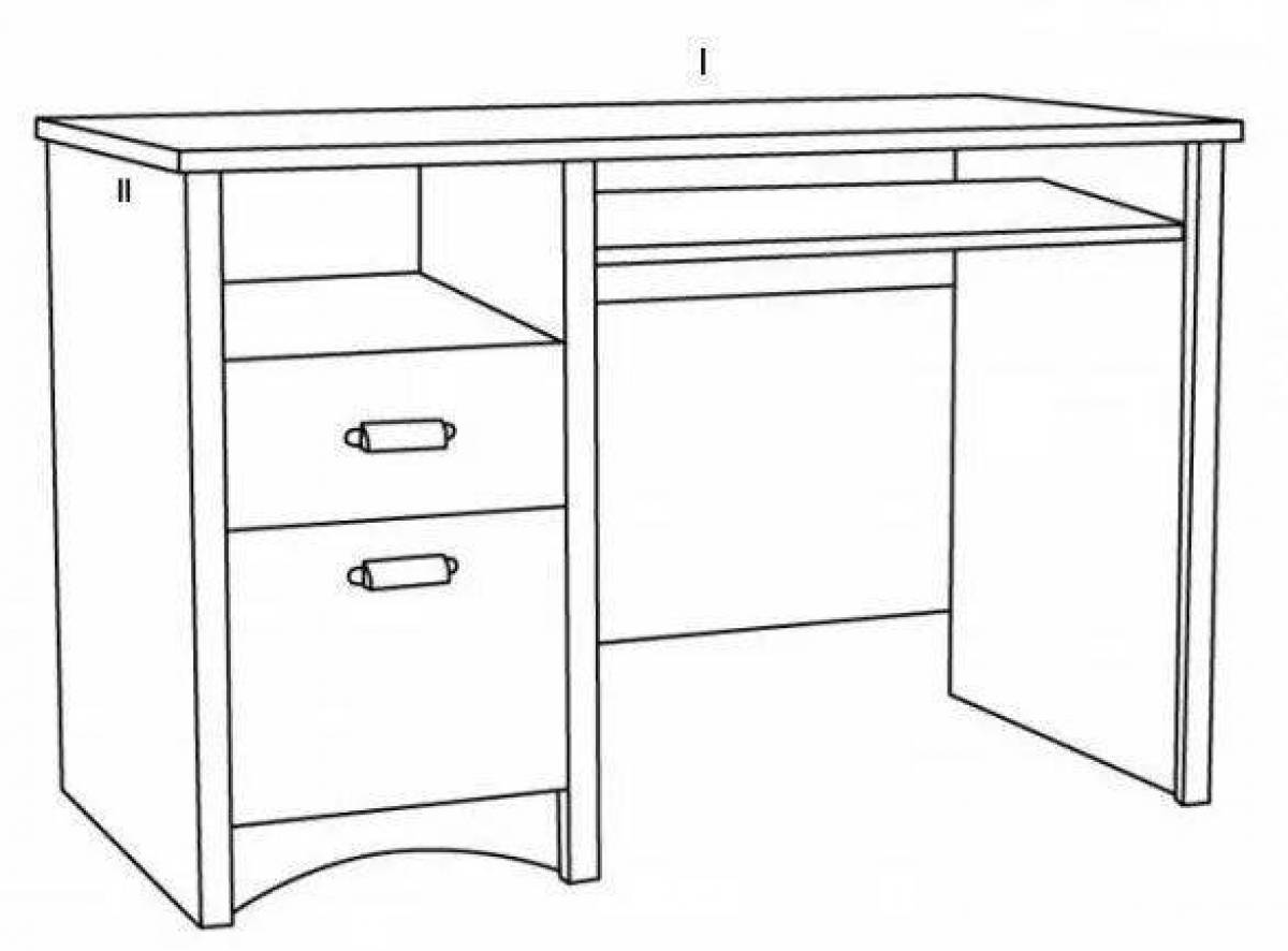Рисунок школьного стола. Эскиз стола. Письменный стол раскраска. Нарисовать компьютерный стол. Письменный стол карандашом.