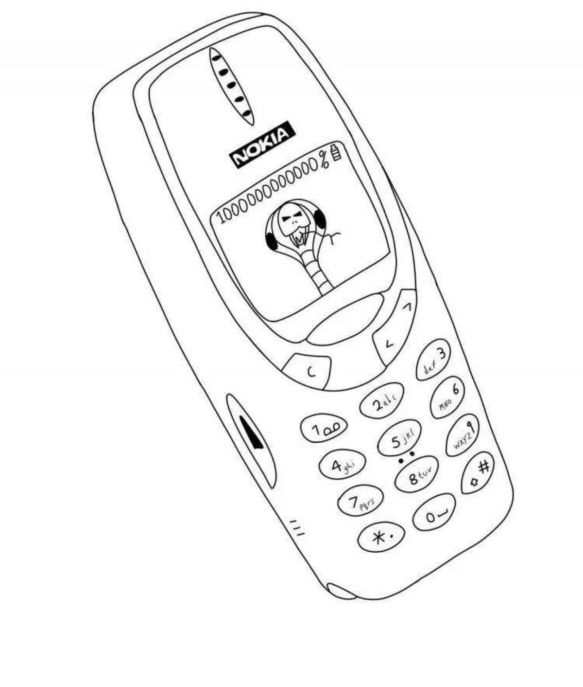 Разукрашка телефон. Nokia 3310. Раскраска нокиа 3310. Nokia 3310 Illustrator. Нокиа черно белый кнопочный 3310.